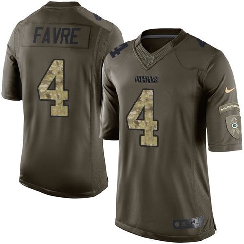 Nike Packers #4 Brett Favre Green Men's Stitched NFL Limited Salute To Service Jersey